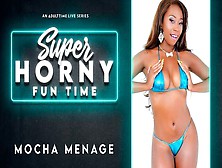 Soloing Slender Ebony Mocha Menage Is Playing With Her Little Crack