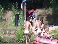 Naked Girls Caress Each Other A Public Nude Beach