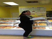 Thick Milf Buying Donuts
