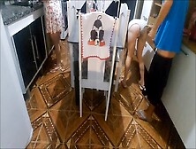 Stepbrother Fucks Stepsister While Stepmom Washes Dishes