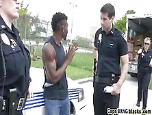 Black Stud Gets Lucky By Screwing Busty Cops