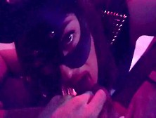 Lilly Devil Whore In Bdsm Mask Passionately Blows Rod,  Blows Balls,  Rimming And Moans From It