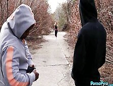 Teen Hiker Leah Lee Fucks Two Strange Black Dudes