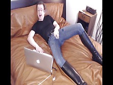 Gay Cum On Clothes,  Loud Male Orgasm,  Gay Leather Boots