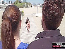 Scandalous Slut Walks Naked Outdoor In Front Of People