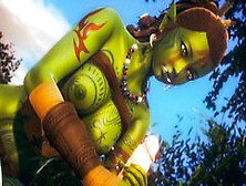 Touched The Tits And Licked The Pussy Of The Orc Girl,  And Then Roughly Fucked Her | 3D Hentai