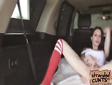 College Freshman Anne Lee At The Back Seat Playing Her Pussy - Lee Anne