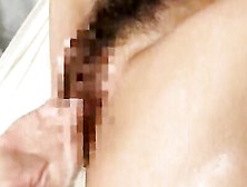 Japanese Girl Gets Her Hairy Snatch Fingered And Face Covered In Cum