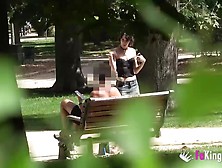 Thin Babe Seduces A Random Ebony Guy In The Park And Bangs Him At Home
