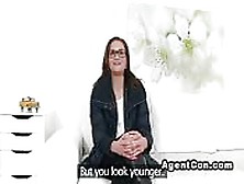 Fake Agent Bangs Brunette With Glasses