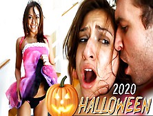 Skinny Fairy Princess Destroyed On Halloween - James Deen & Sara Luvv Halloween 2020