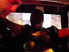 Masked Neighbor With Big Boobs Enjoys Being Handcuffed And Fucked Inside A Car