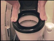 Sexy Teen Dropped A Long Turd Over The Toilet