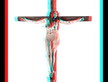 Female Jesus Crucified Naked 2 3D