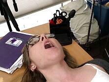 Nerdy Girl Chokes On Professor's Bbc And Gets A Deep Hammering