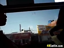 Latin Guy Masturbating On A Bus
