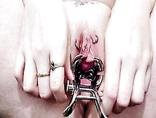 Vaginal Speculum With Deep Insertion Of Chains!