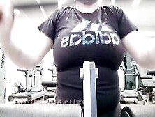 Bbw Fatty Works Out And Flashes Her Titties At The Gym