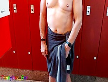 It's Very Risky To Jerk Off And Finger Your Ass In A Public Locker Room.  I Almost Got Caught