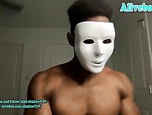 Muscle Black Man In Mask Shows Off His Hot Body