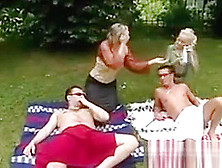 Four Horny People Having Sex Outdoors