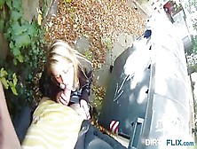 Blonde Girl Tricked Into Outdoor Sex