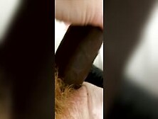 Unshaved Red Head Fiance Fucks Herself With Three Long Vibrators Creamy Cunt