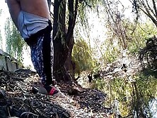 Bbw Into Pants Pee By Lake Inside Outdoors Park