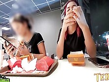 2 Sexual Girls Making Out With Their Melons Out While Eating At Mcdonald's - Official Inked Angel