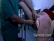 Full Gynecological Examination Of A Girl On A Gynecological Chair