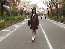 Mikan Cute Asian Student Flashes Her Part4