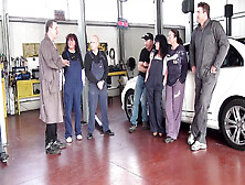 Gangbang In The Mechanic's Workshop