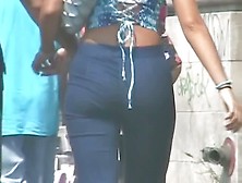 Hot Asses In Denim Wiggling Around The Street Candid Video
