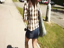 Busty Schoolgirl Gets Picked Up On The Streets For A Quick Fuck