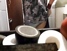 Amateur Slips Down Full Back Panty In Advance Of Pissing On Water Closet