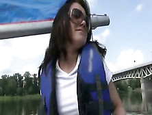 Perky Tits Real Amateur Honey Sucks And Fucks On A Boat For Cold