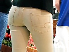 Sexy Ass Woman In Tight Jeans Pants