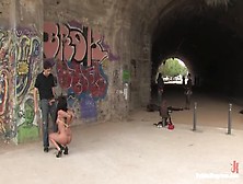 Snazzy Brazilian Dunia Montenegro Performing In Bdsm Video In Public Place