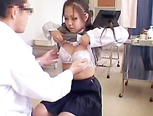 Short Jap Babe Reveals Her Jugs And Slit During Pussy Exam