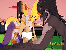 Digimon Anime 3D Furry - Tomon Have Sex With Ebony Dog