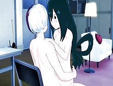 Todoroki Fucks Tsuyu,  Ejaculates On Her Booty.  My Hero Academia Cartoon.