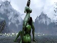 Two Muscular Curvy Orc Sisters And Their Sex In The Rain 1