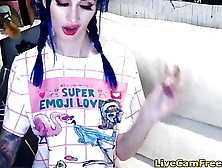 Tattooed Gamer Girl With Blue Hair From Youtube Porn Video