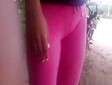 Filming Cameltoe Of Chick In Pink Yoga Pants