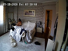 Ukrainian Wifey Getting Dressed In The Morning - Cctv