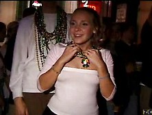 Young Blond Lesbians In Mardi Gras Party