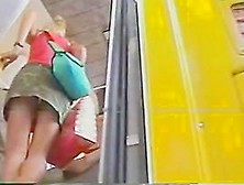 Cute Girl With Sexy Ass Was Filmed On Bus Stop By Stranger