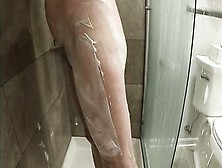 Hot Blonde Ddd Mom Shaving Inside Shower