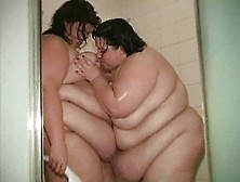 2 Fat Slippery Girls Playing In The Shower