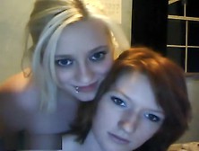 Bleached Blonde And A Red-Head On Webcam